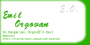 emil orgovan business card